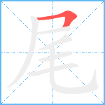 尾笔顺分解图片1