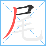 尾笔顺分解图片3