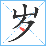 岁笔顺分解图片6