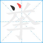 挙笔顺分解图片2