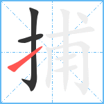 捕笔顺分解图片3