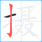 摄笔顺分解图片2