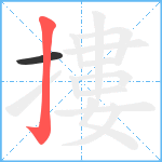 摟笔顺分解图片2