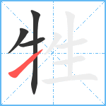 牲笔顺分解图片4