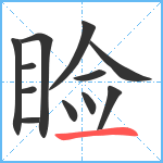 睑笔顺分解图片12