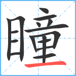 瞳笔顺分解图片17