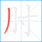 肘笔顺分解图片1