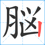 脳笔顺分解图片11