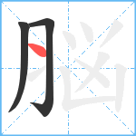 脳笔顺分解图片3