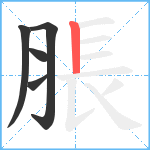 脹笔顺分解图片5