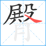 臀笔顺分解图片13