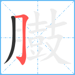 臌笔顺分解图片2