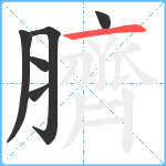 臍笔顺分解图片6