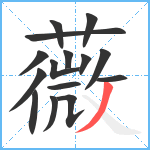 薇笔顺分解图片15