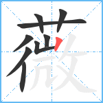 薇笔顺分解图片9