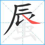 蜃笔顺分解图片7