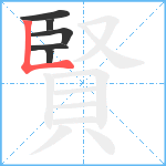 賢笔顺分解图片6