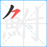 鮒笔顺分解图片2