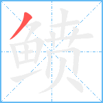 鲼笔顺分解图片1