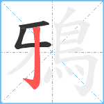 鴉笔顺分解图片3