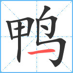 鸭笔顺分解图片10