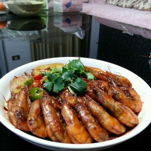 香辣干锅土豆虾